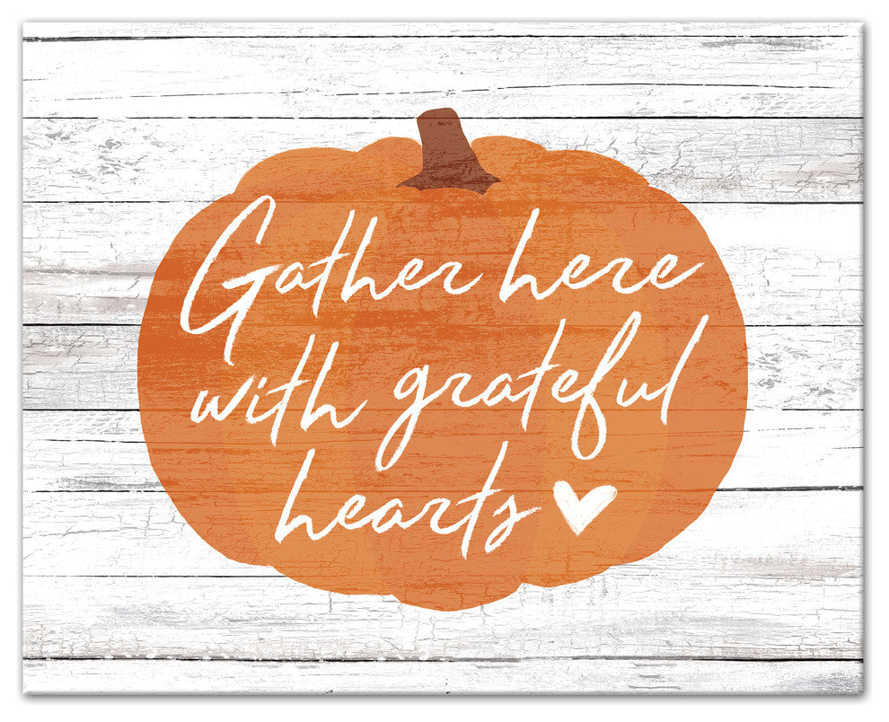 Gather Here with Grateful Hearts Print on Canvas