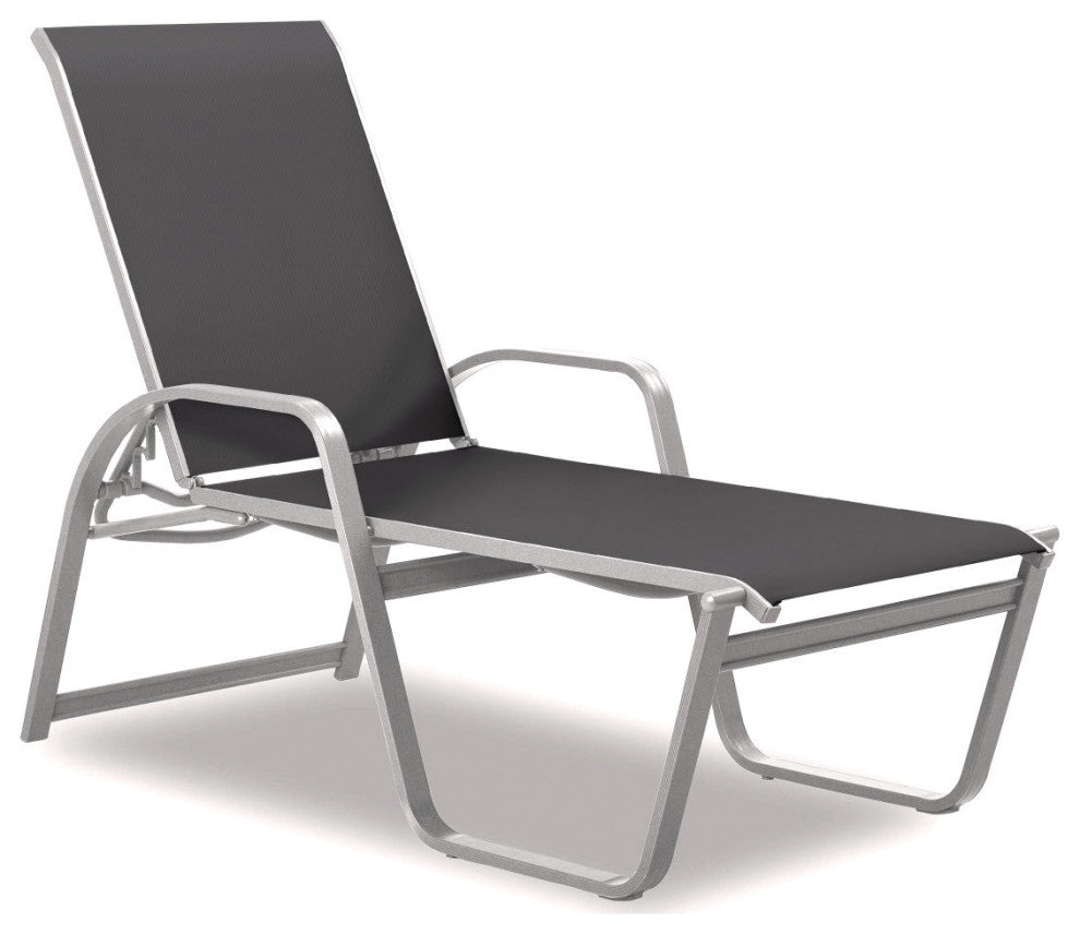 Aruba II 4-Position High Bed Chaise, Textured White, Augustine Pewter