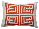 14" x 20" Greek Key Decorative Indoor Pillow, Bright Orange