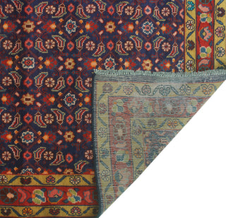 Fine Vintage Distressed Orlan Navy/Red Runner, 5'0x10'8