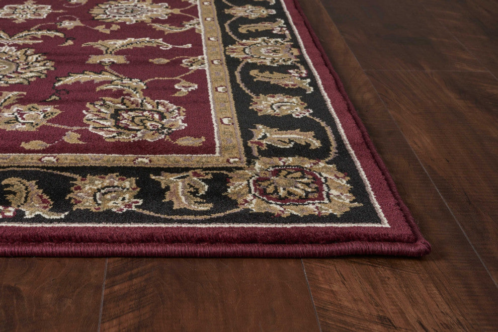 HomeRoots 7' x 10' Polypropylene Red or Black Area Rug