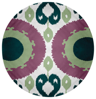 Boho Chenille Rug, Green, 5' Round