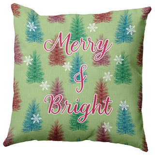 Merry and Bright Accent Pillow, Light Green, 16"x16"