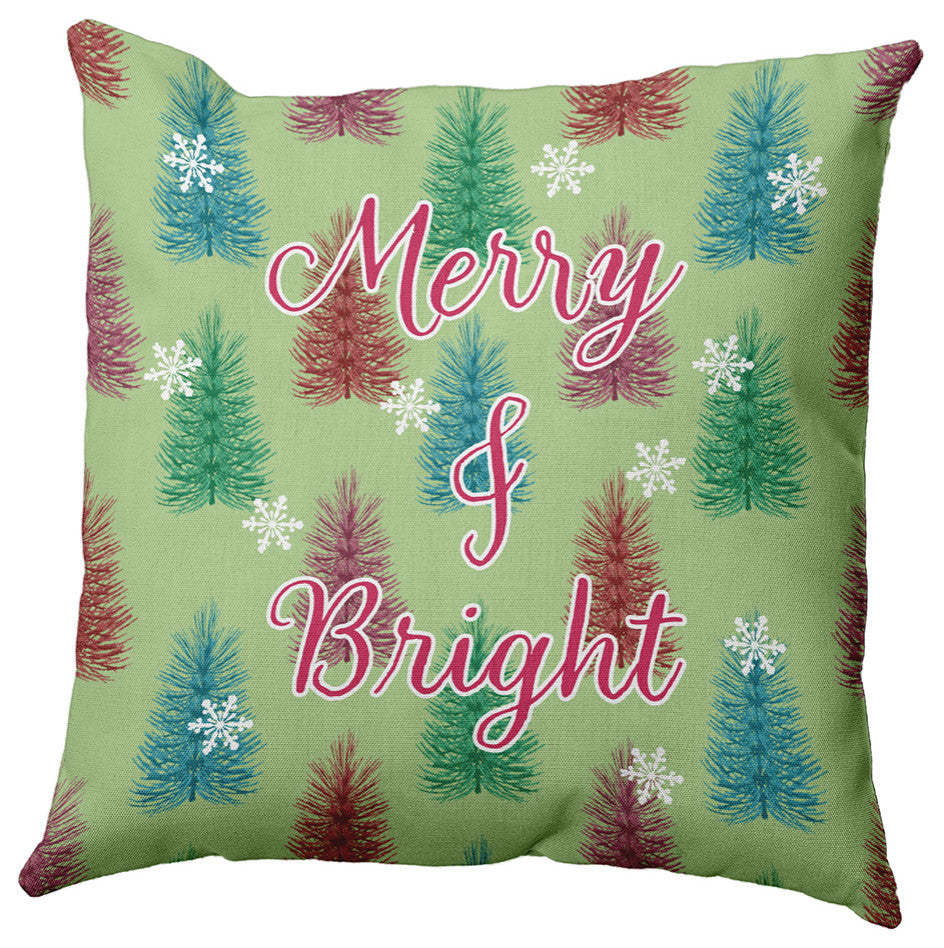 Merry and Bright Accent Pillow, Light Green, 16"x16"