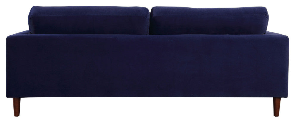 Frederick Modern Contemporary Velvet Sofa, Blue
