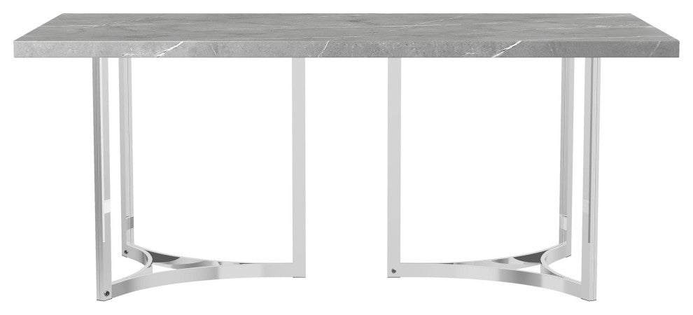 Sterling 72" Rectangular Dining Table Grey Faux Marble