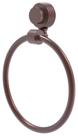 Venus Towel Ring With Groovy Accent, Antique Copper