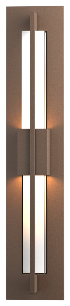 Double Axis Small LED Outdoor Sconce, Coastal Bronze Finish, Clear Glass