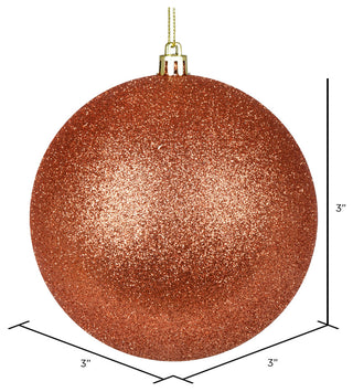 Vickerman 3" Coral Glitter Ball Ornament, 12 per Bag