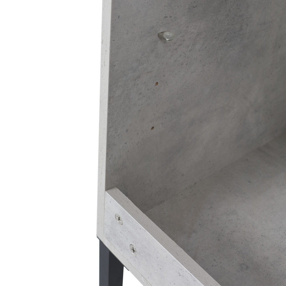 Freestanding/Floating Bathroom Vanity With white Ceramics Top, Grey, 24"