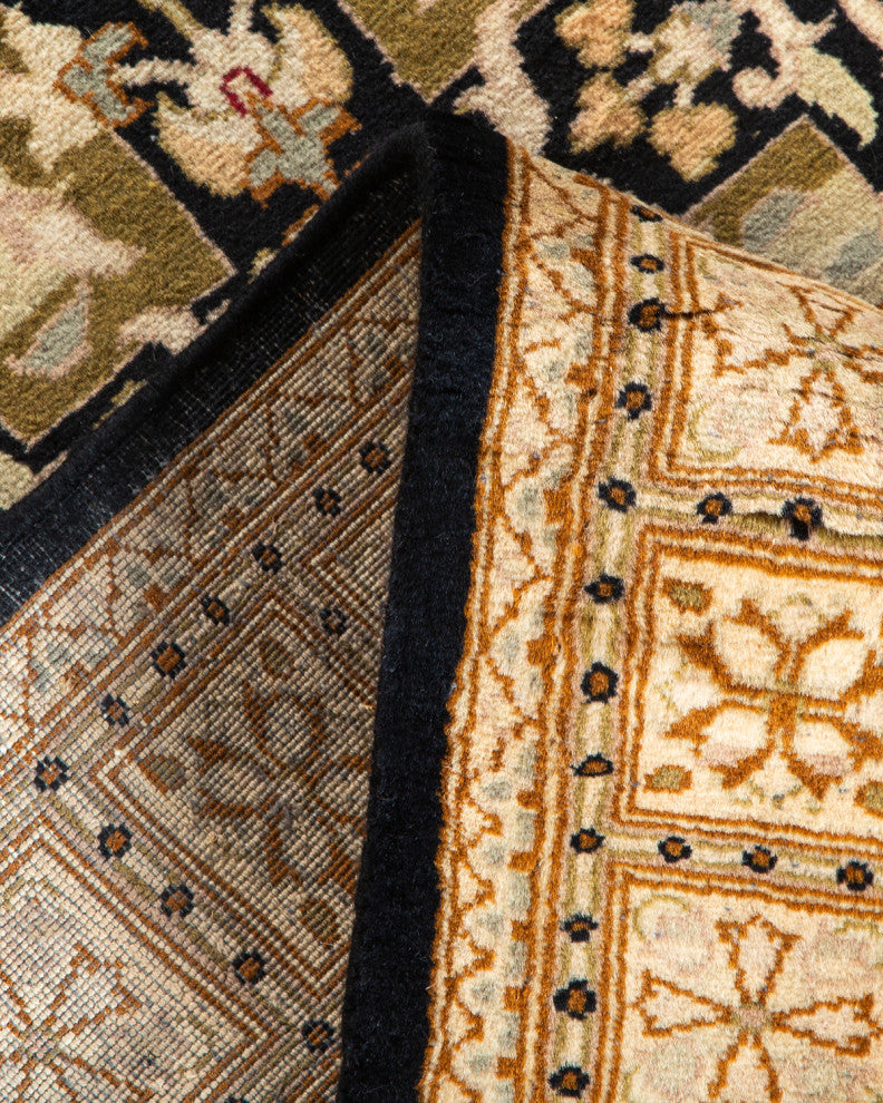 Mogul, One-of-a-Kind Hand-Knotted Area Rug Black, 2' 7" x 12' 3"