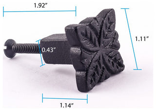 Flower Cabinet Hardware Iron Cabinet Knob Black Pack of 4