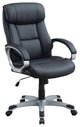 Office Chair with Top Padded Back and Curved Arms, Black