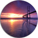 Colorful Vasco Da Gama Bridge, Sea Pier And Bridge Round Wall Art, 36"
