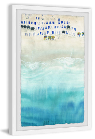 "Beach Sun Beds" Framed Painting Print, 20"x30"