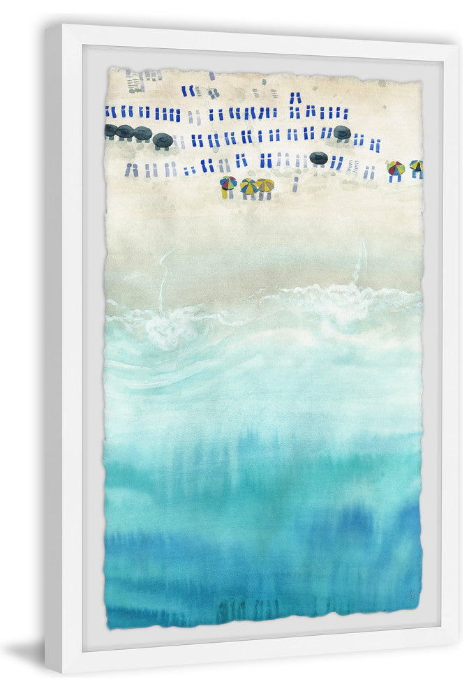 "Beach Sun Beds" Framed Painting Print, 20"x30"