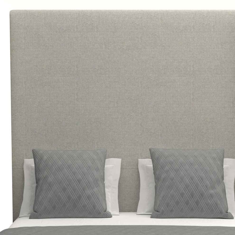 Nativa Interiors Moyra Plain Bed, Gray, Ca King, Headboard: High