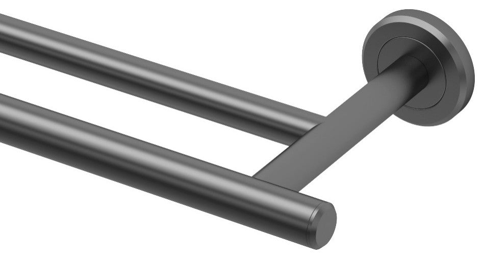 Latitude II Towel Bar, Matte Black, 24", Double