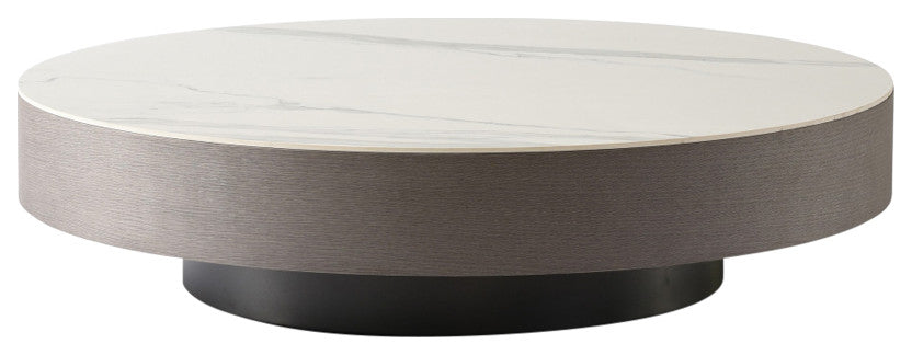 Cory Round Coffee Table, Gray
