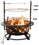 33" Diameter Outdoor Steel Woodburning Fire Pit Grill and Rotisserie