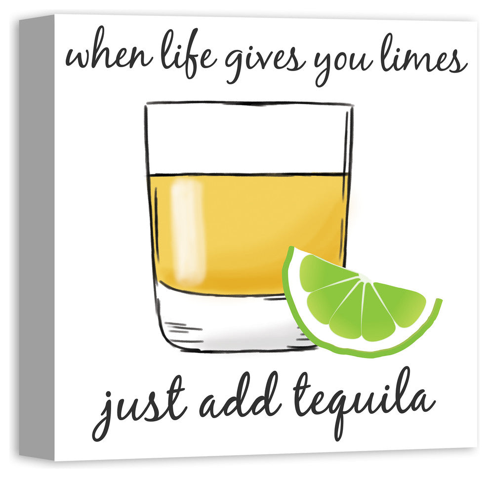 Life Gives You Limes Add Tequila Canvas Wall Art, 16"x16"