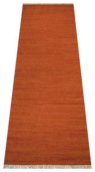 HAND WOVEN FLAT WEAVE KILIM WOOL ECO-FRIENDLY AREA RUGS-Solid,Dark Orange