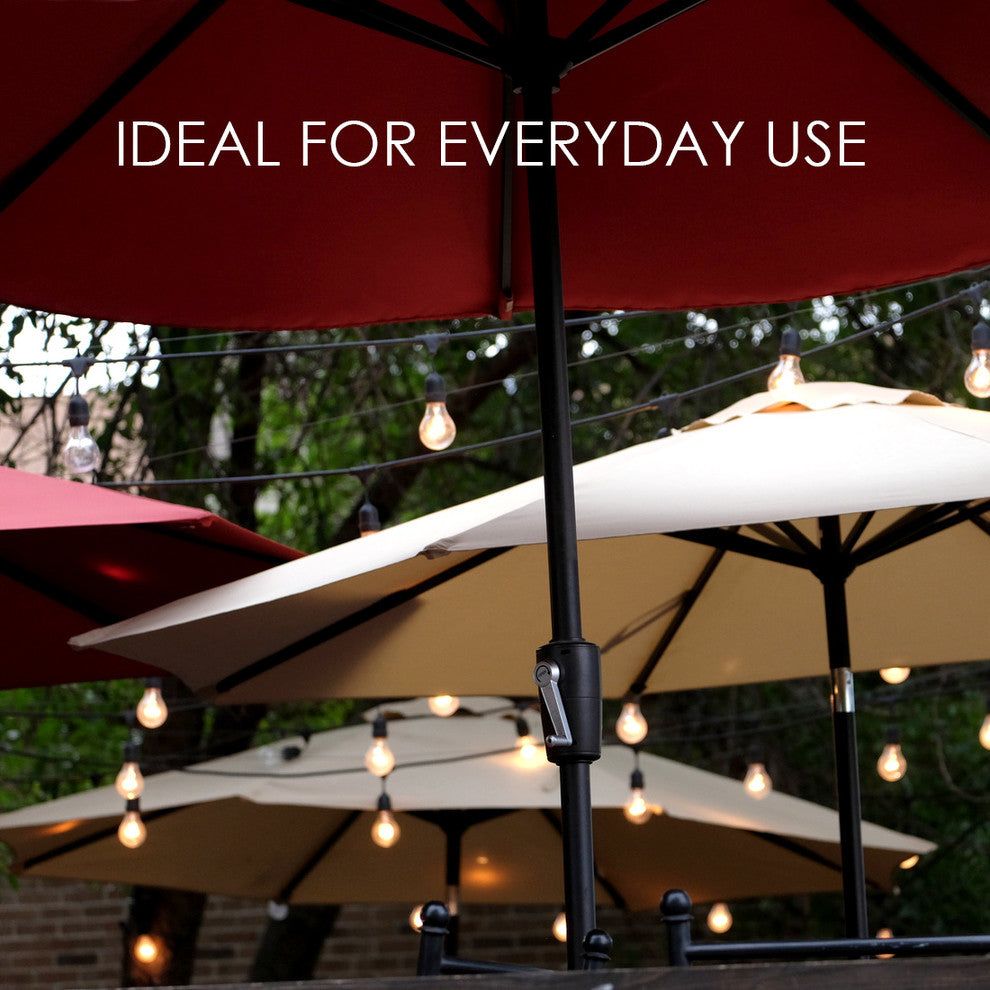 LEDPAX LED Outdoor Waterproof String Lights, 15 Sockets, Edison Bulbs, 48'