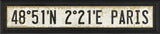 Paris City Coordinates Framed Sign