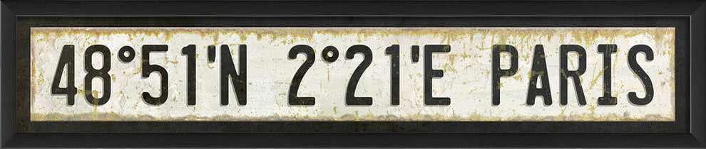 Paris City Coordinates Framed Sign