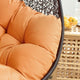 Swing Lounge Chair, Black Orange, Outdoor Patio Balcony Cafe Bistro Garden