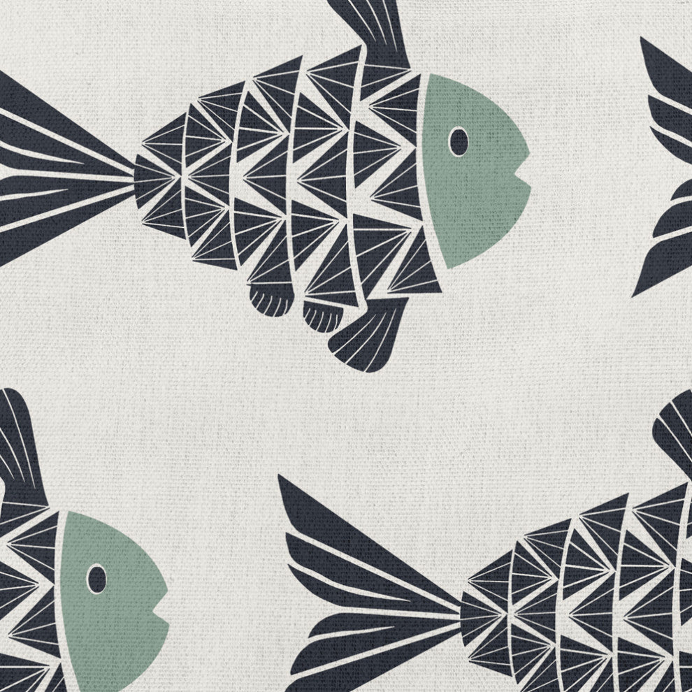 14x20" Fish Tales Nautical Decorative Indoor Pillow, Sage