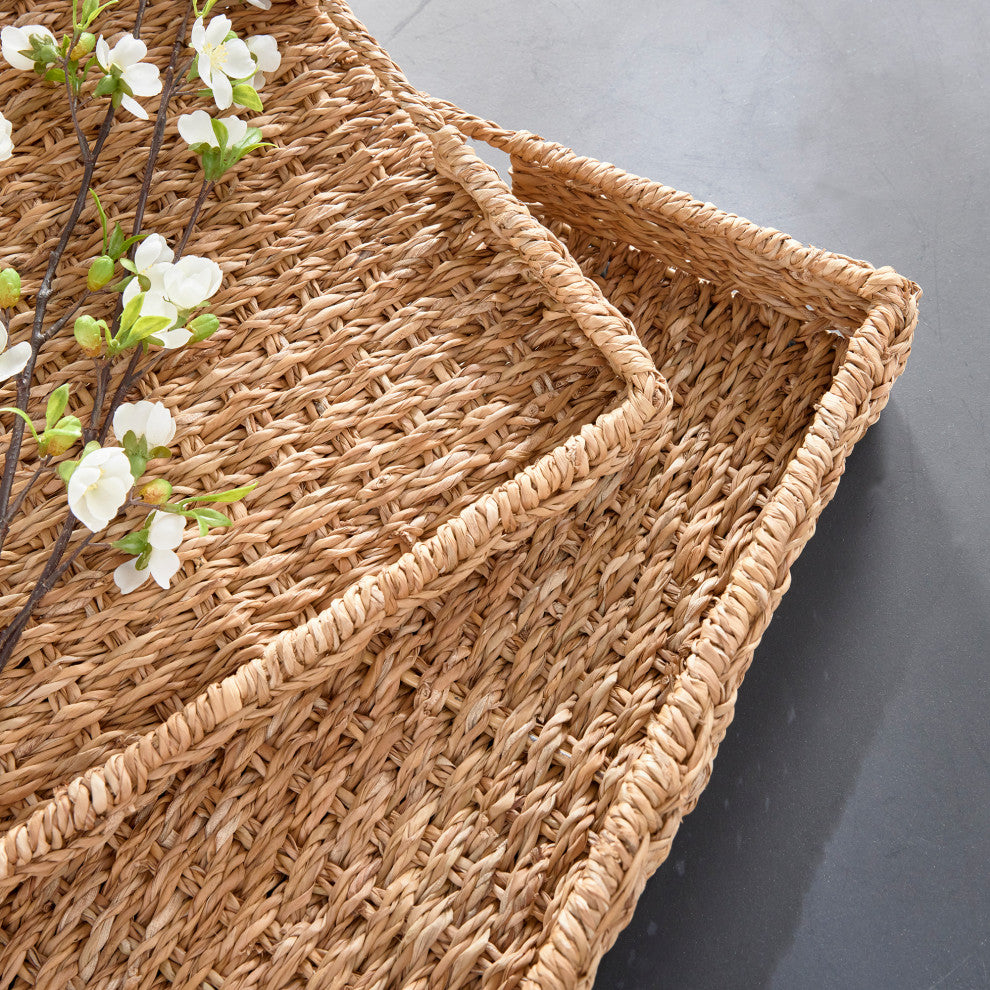 Seagrass Rectangular Trays, Set of 2