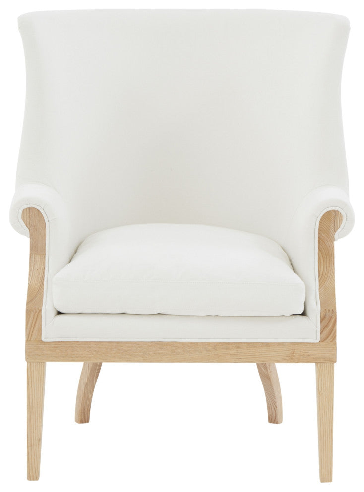 Safavieh Couture Leahbeth Wingback Accent Chair, White/Natural