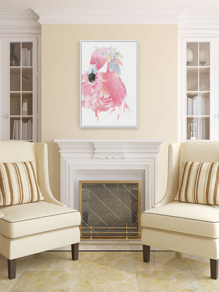 "Pink Flamingo" Floater Framed Painting Print on Canvas, 40"x60"