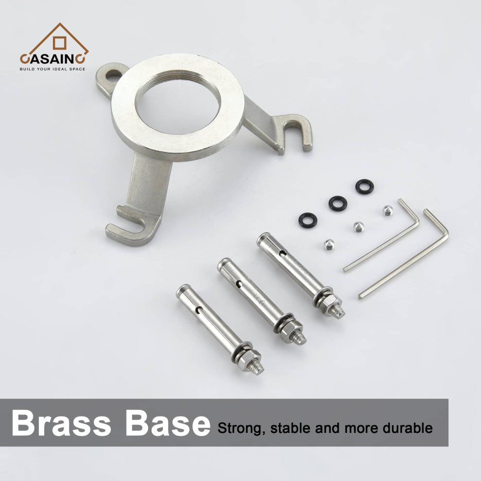 Freestanding Bathtub Faucet Hand Shower Floor-Mount High-arc Tub Faucet 2-Handle