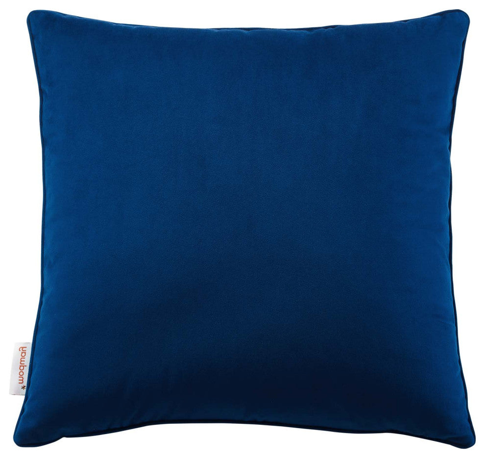 Accent Throw Pillow, Velvet, Blue Navy, Modern, Living Lounge Hotel Hospitality