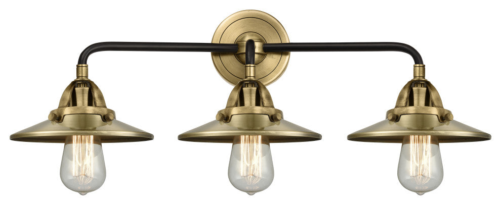 Innovations 288-3W-BAB-M4-AB 3 Light Vanity Light, Black Antique Brass