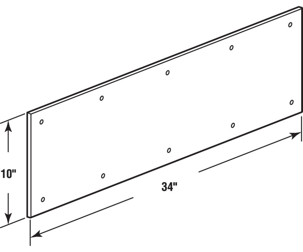 Door Kick plate, 10"x34", Satin Nickel Aluminum