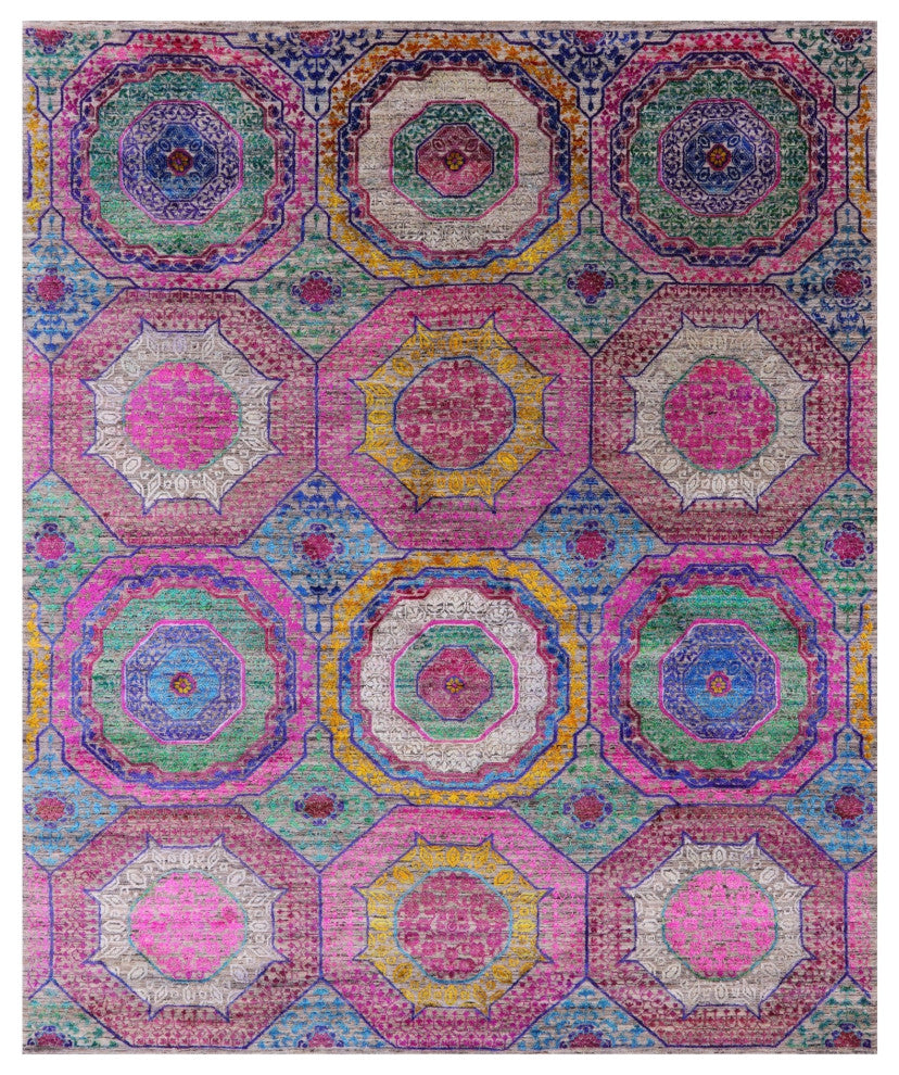 8' 2" X 9' 11" Mamluk Hand Knotted Wool & Silk Rug - Q13727