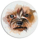 Brown Funny Watercolor Dog, Animal Round Metal Wall Art, 23"