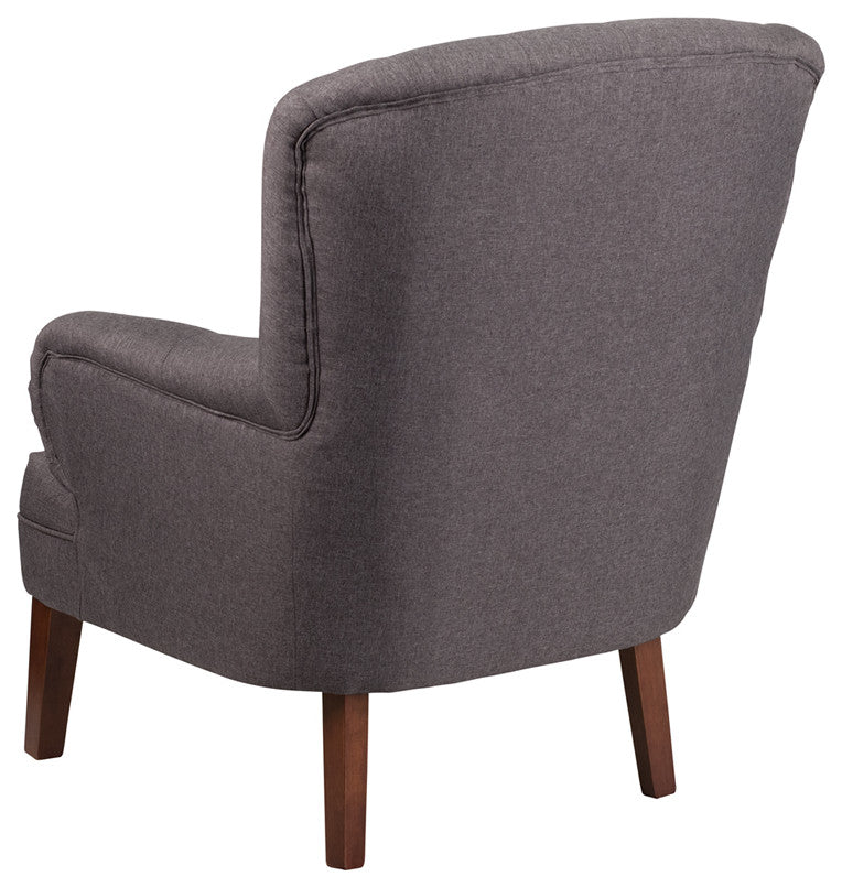 Hercules Arkley Series Gray Fabric Tufted Arm Chair