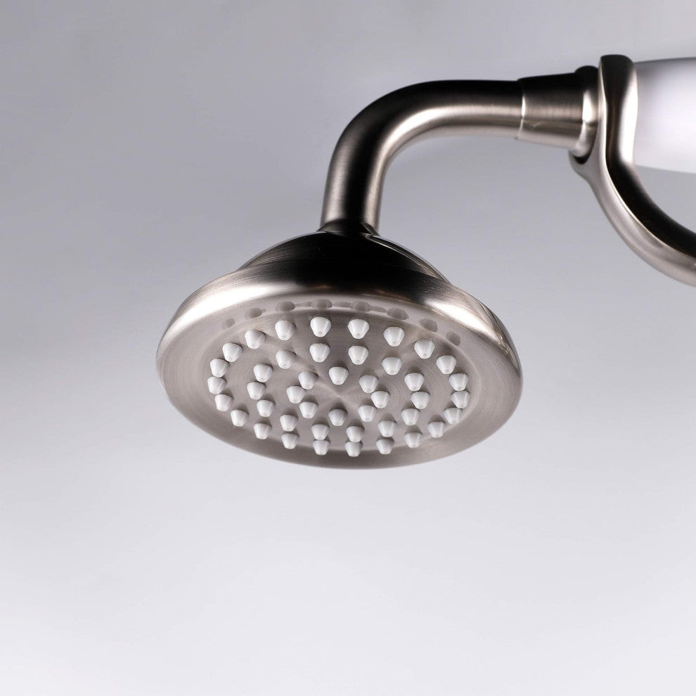 Freestanding Tub Filler Faucet with Hand Shower, Brushed Nickel