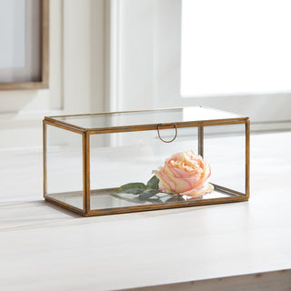 Arwen Rectangular Display Box, Antique Brass, 11x6x5