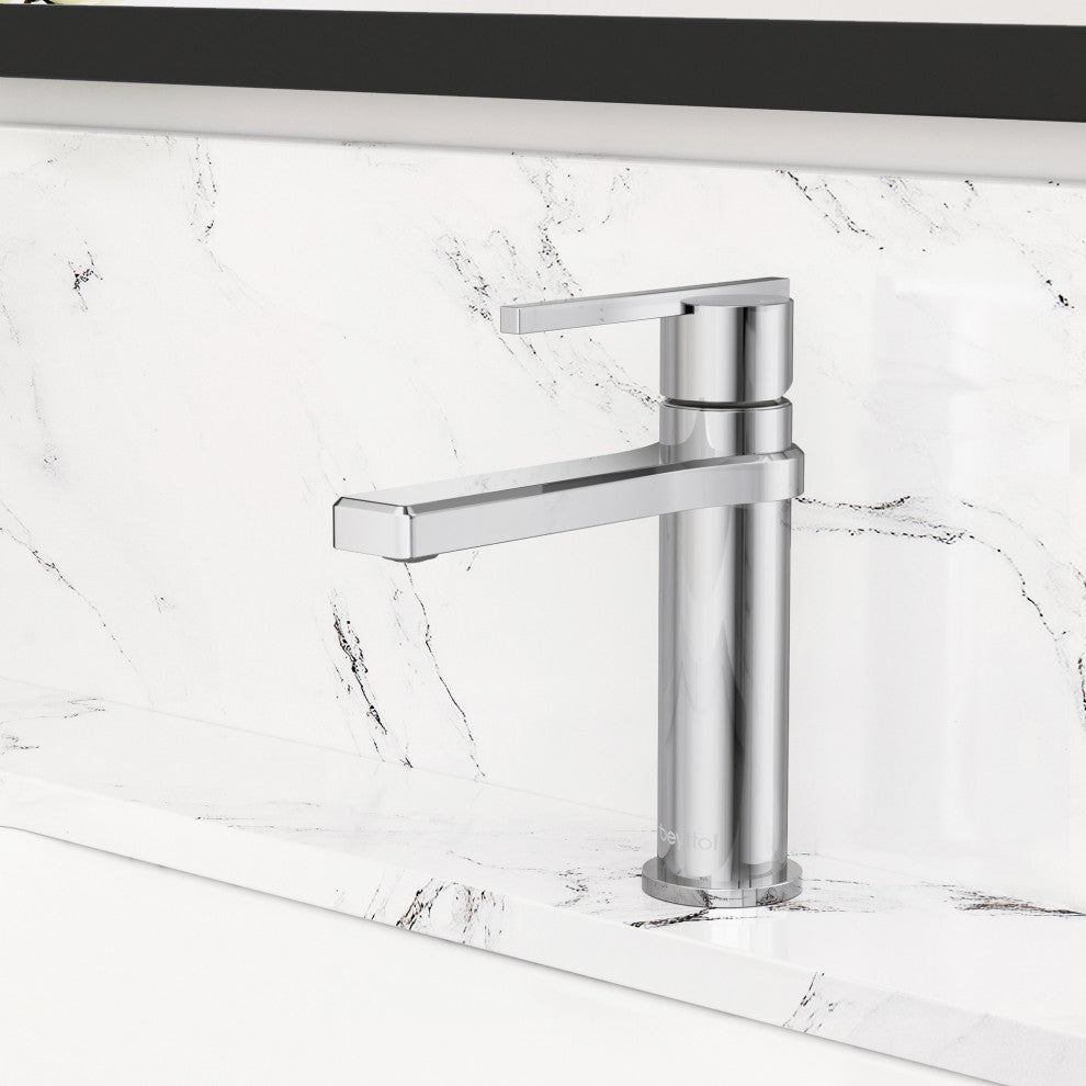 Single Handle Brass Bath Faucet, Supply line, Polish Chrome