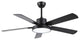 52" Modern 5-Blade Black Ceiling Fan With LED Light Kit and Remote