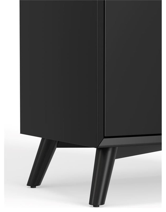 Alpine Furniture Flynn Small Wood Bar Cabinet in Black