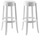 Modern Urban Contemporary Bar Stool Set of 2, White Plastic