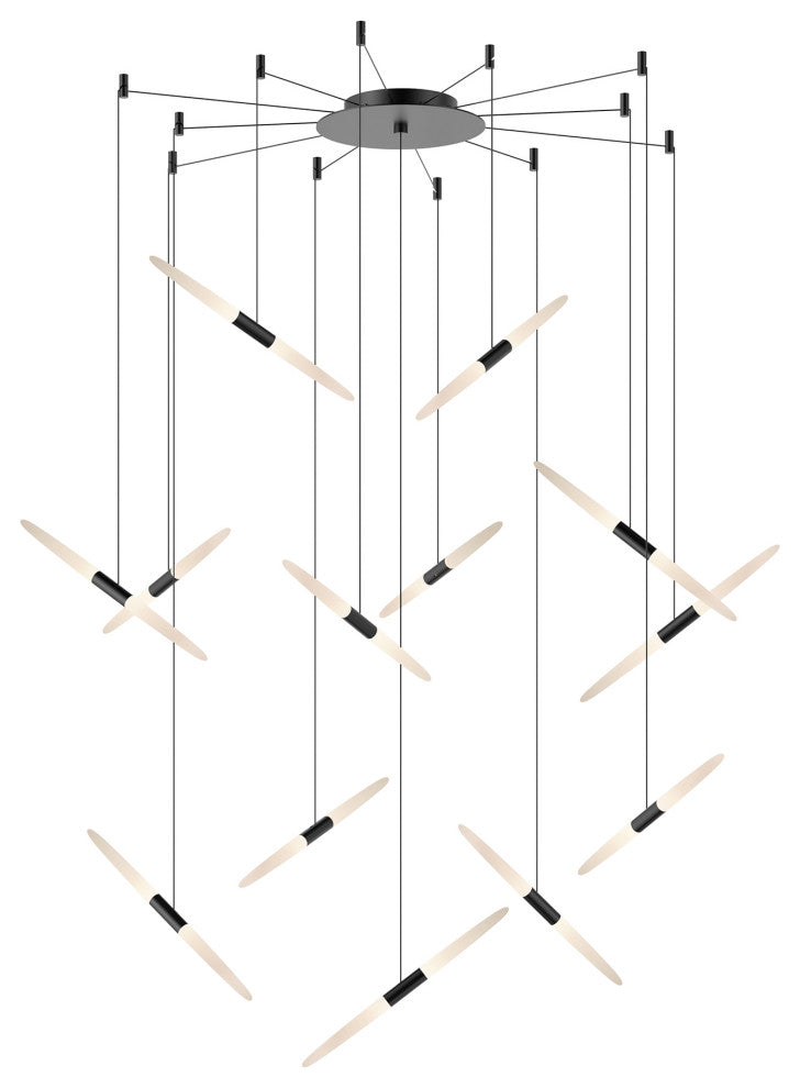 Sonneman 2895-J20 Ballet 28"W Chandelier - Satin Black