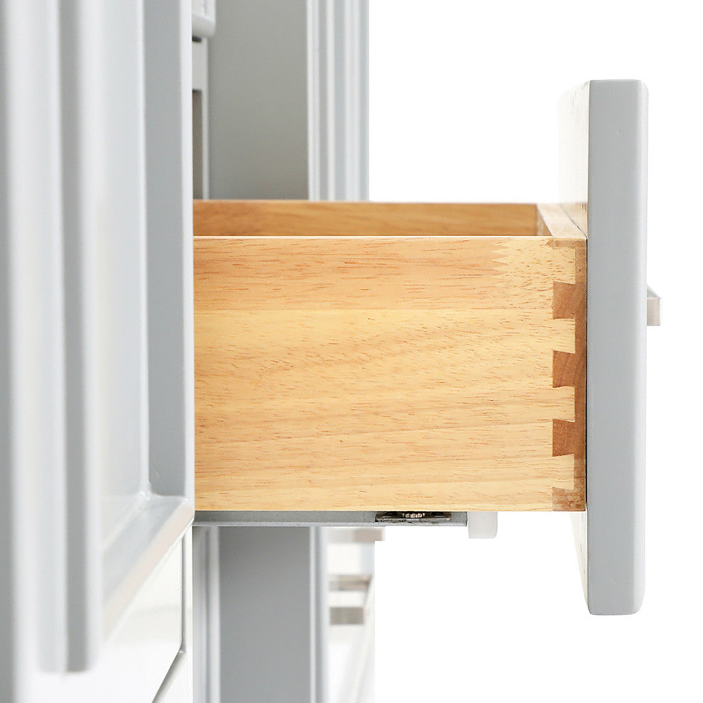 Ariel Stafford 85" Rectangle Sinks Bath Vanity Carrara Marble Espresso