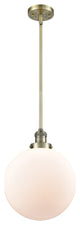 Beacon Mini Pendant, Antique Brass, Matte White